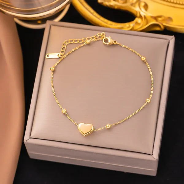 pulsera tobillera corazon golden