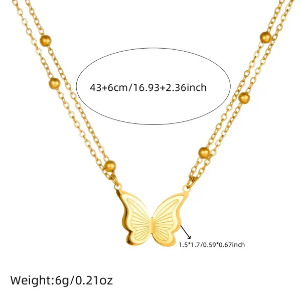 cadena mariposa butterfly steel balines - Imagen 4