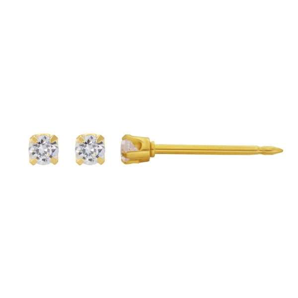 aretes (par) hipoalergénicos Inverness Mini zircón 2 MM  / cod 37C - Imagen 2