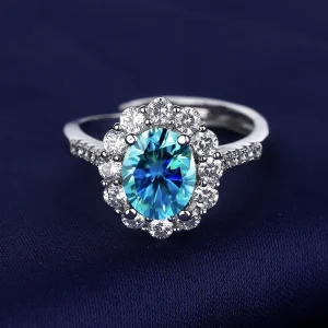 anillo Lady Di ovalo turquesa silver